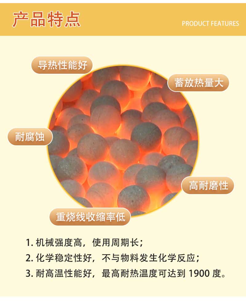 加熱爐耐火球產(chǎn)品特點